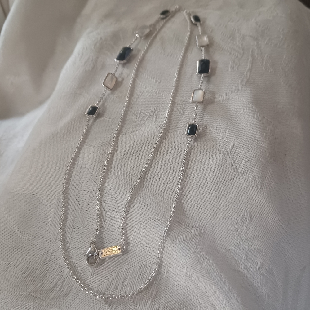Ippolita Wonderland Necklace in Sterling Silver, Onyx and MOP, 34" - Picture 2 of 10